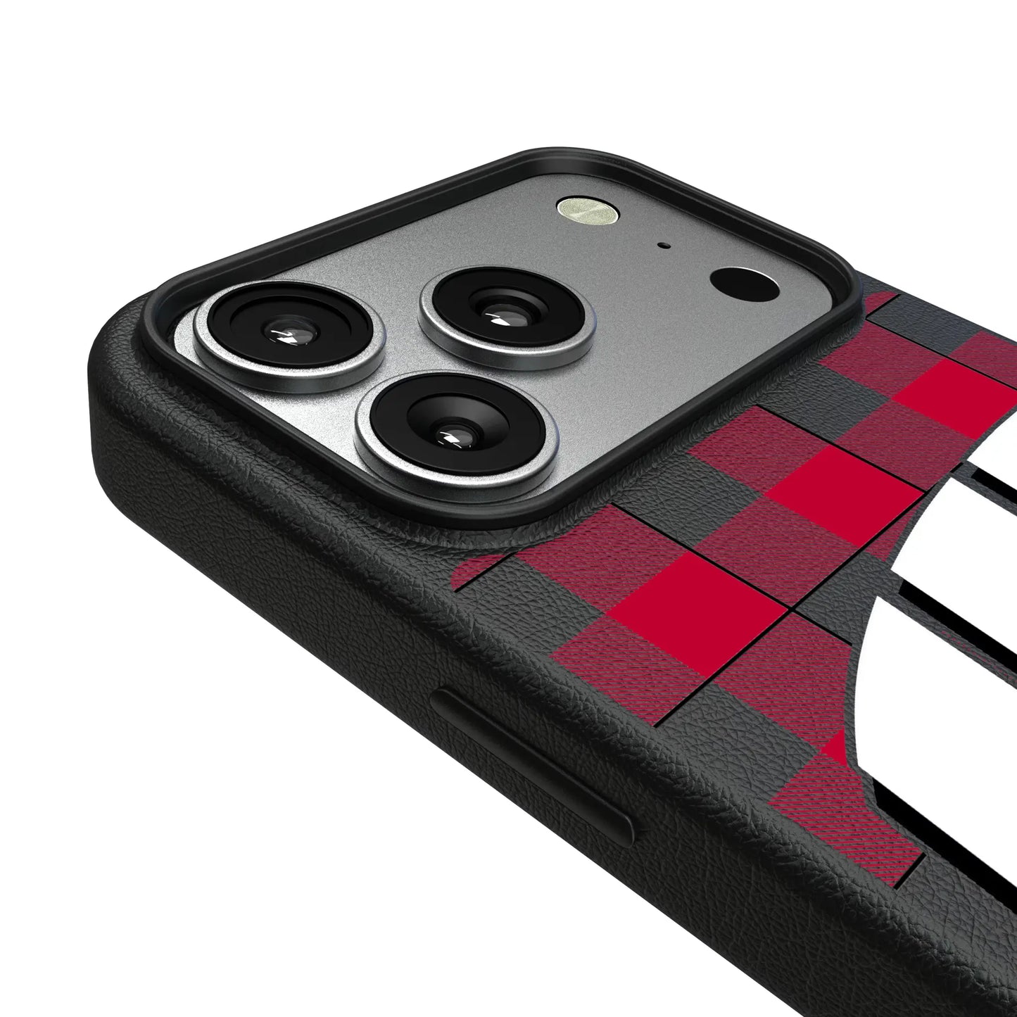 University of Wisconsin Badgers Plaid MagSafe Compatible Phone Case for Apple iPhone