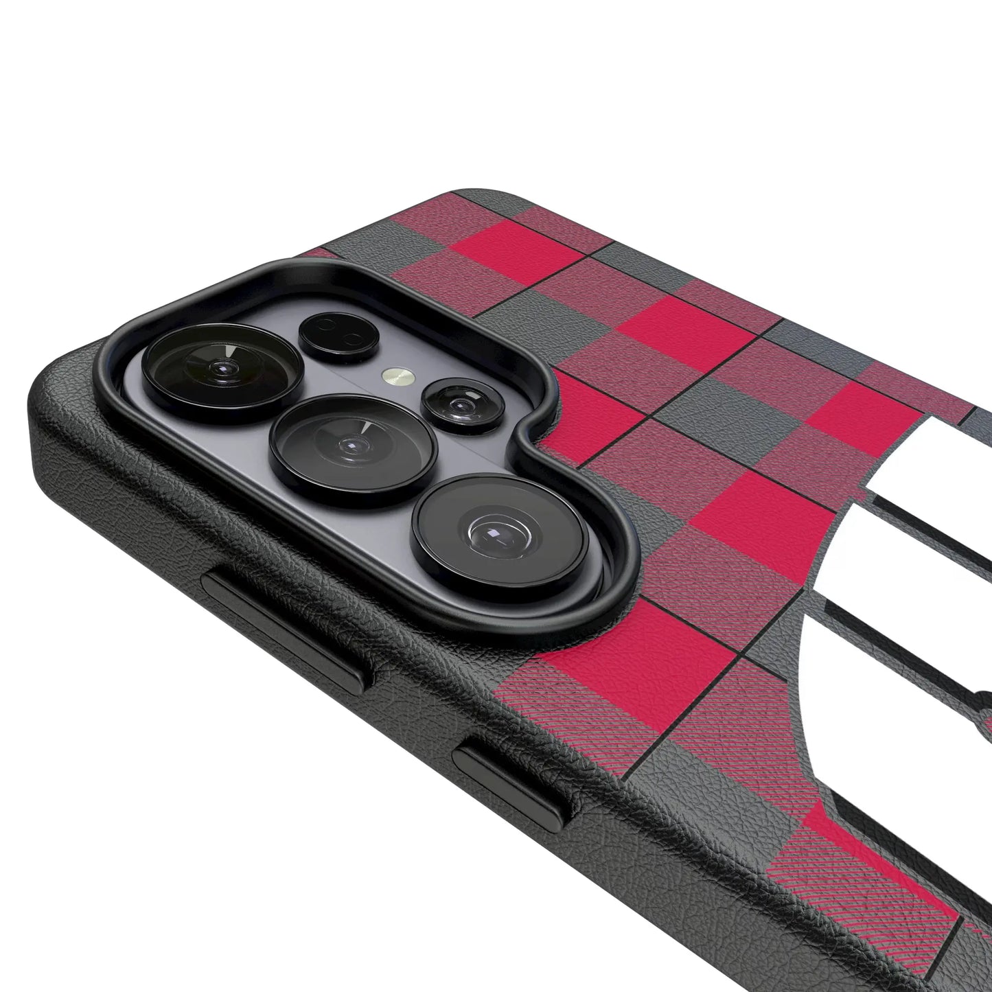 University of Wisconsin Badgers Plaid MagSafe Compatible Phone Case for Samsung Galaxy