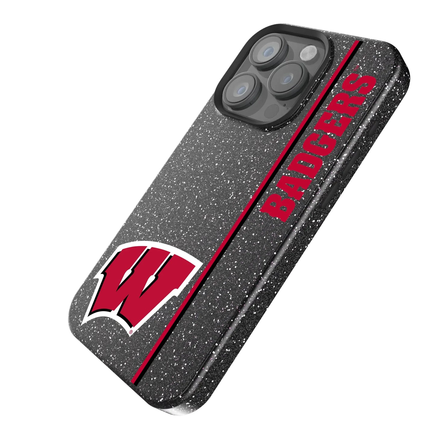 University of Wisconsin Badgers Sidebar Black Bling Phone Case for Apple iPhone