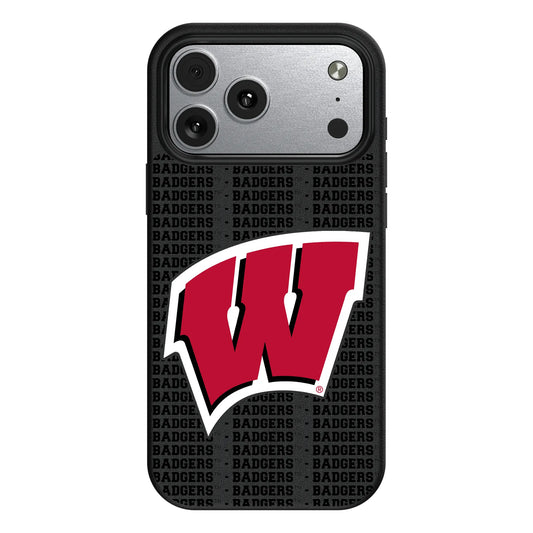 University of Wisconsin Badgers Text Backdrop MagSafe Compatible Phone Case for Apple iPhone
