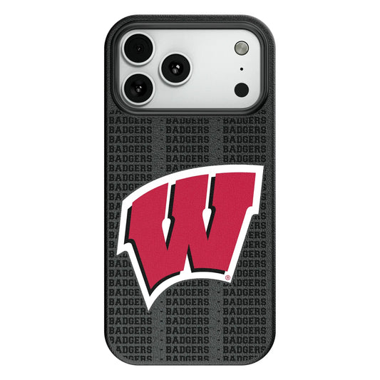 University of Wisconsin Badgers Text Backdrop MagSafe Compatible Phone Case for Apple iPhone