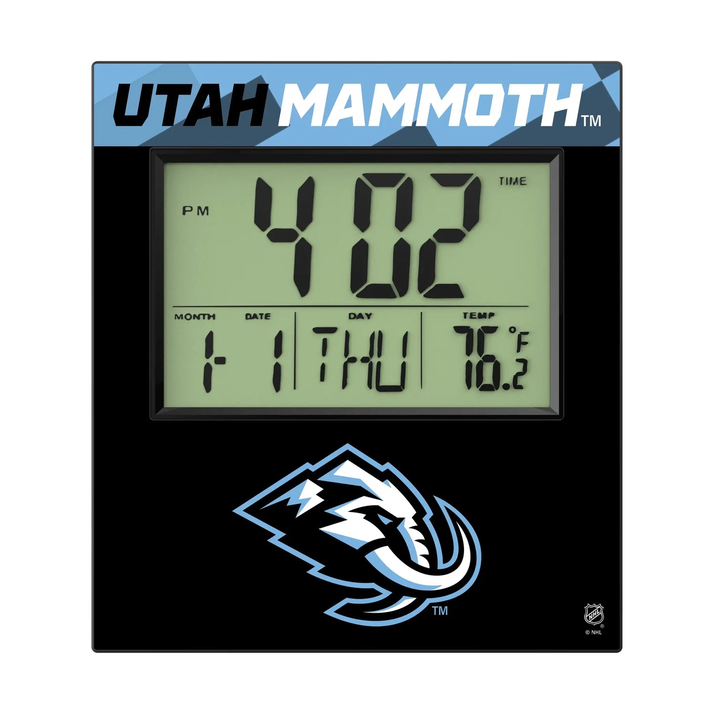 Utah Mammoth Color Block Wall Clock