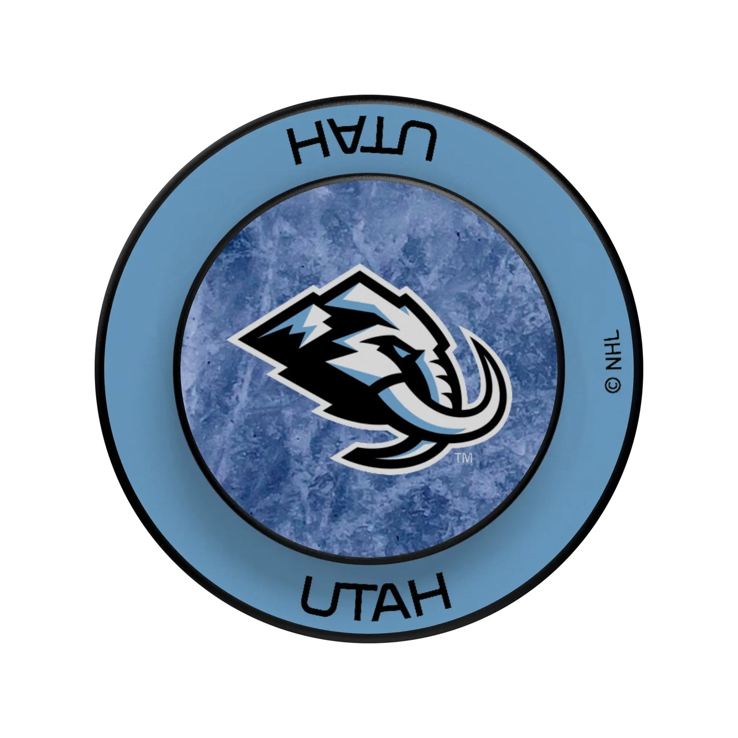 Utah Mammoth Ice Wordmark PopSockets Magnetic Phone Grip and Stand
