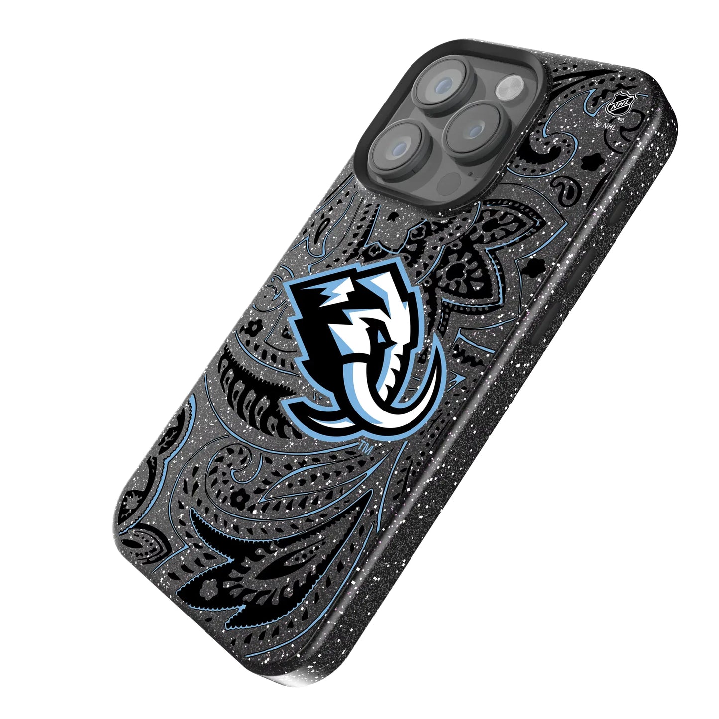 Utah Mammoth Paisley Black Bling Phone Case for Apple iPhone