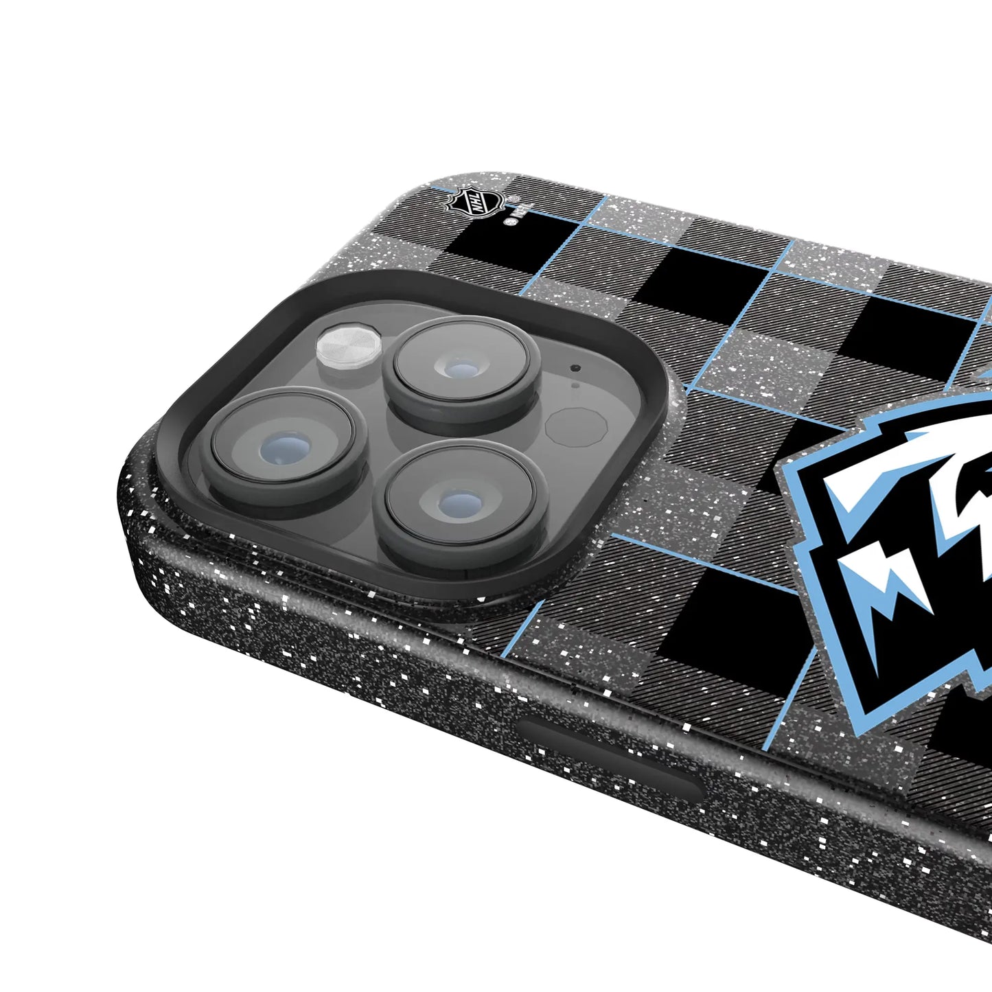Utah Mammoth Plaid Black Bling Phone Case for Apple iPhone