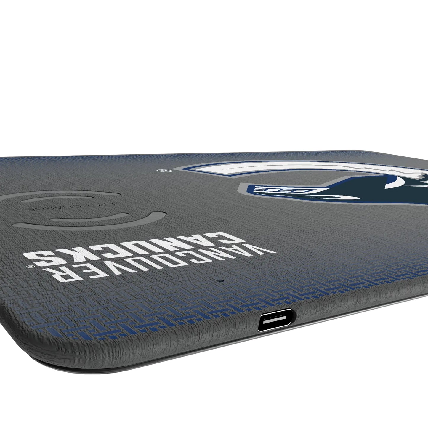 Vancouver Canucks Linen 15-Watt Wireless Charger and Mouse Pad