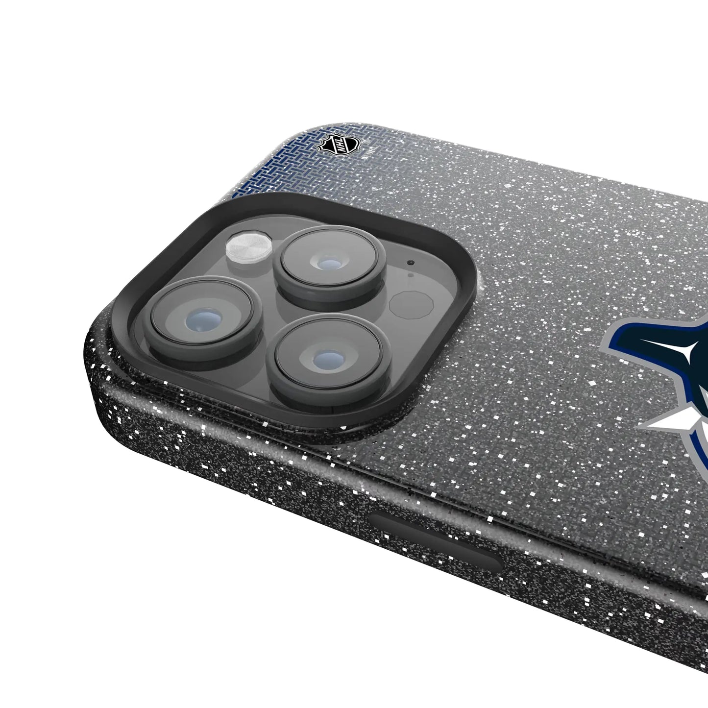 Vancouver Canucks Linen Black Bling Phone Case for Apple iPhone