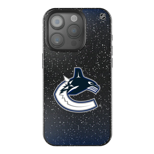 Vancouver Canucks Linen Black Bling Phone Case for Apple iPhone
