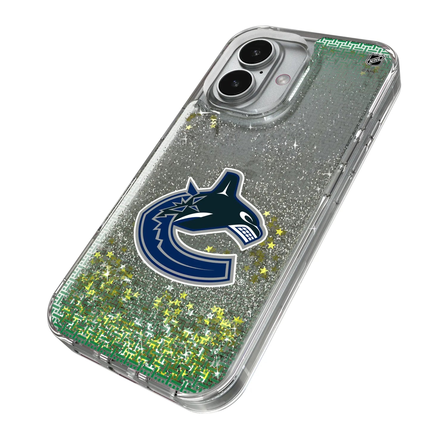 Vancouver Canucks Linen Glitter Phone Case for Apple iPhone