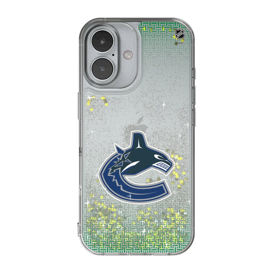 Vancouver Canucks Linen Glitter Phone Case for Apple iPhone