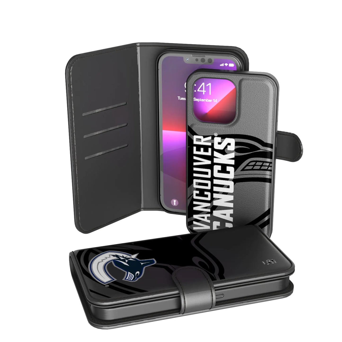 Vancouver Canucks Monocolor Tilt Wallet Phone Case for Apple iPhone