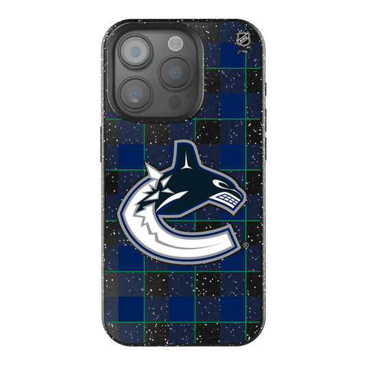 Vancouver Canucks Plaid Black Bling Phone Case for Apple iPhone