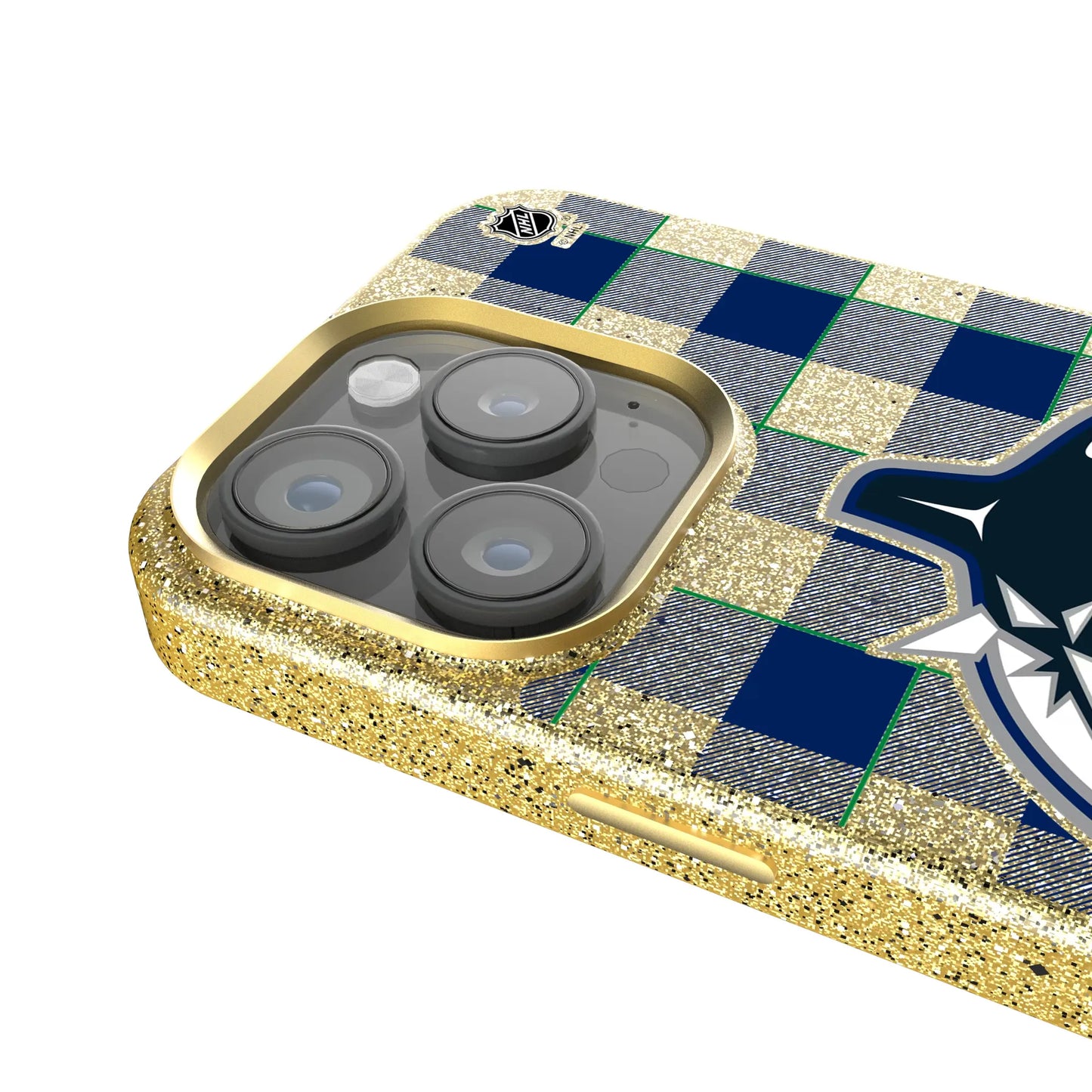 Vancouver Canucks Plaid Bling Phone Case for Apple iPhone