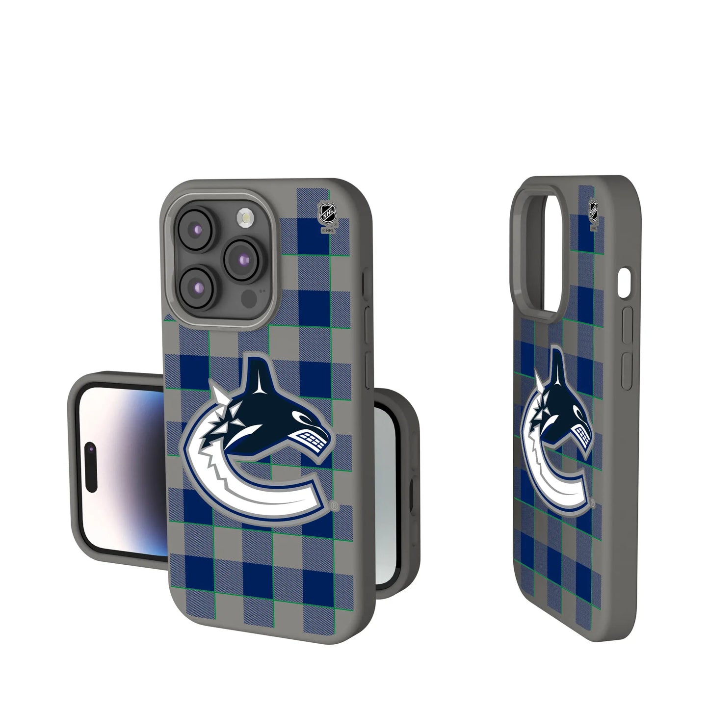 Vancouver Canucks Plaid Soft Touch Phone Case for Apple iPhone