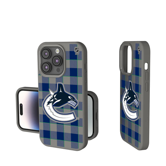Vancouver Canucks Plaid Soft Touch Phone Case for Apple iPhone