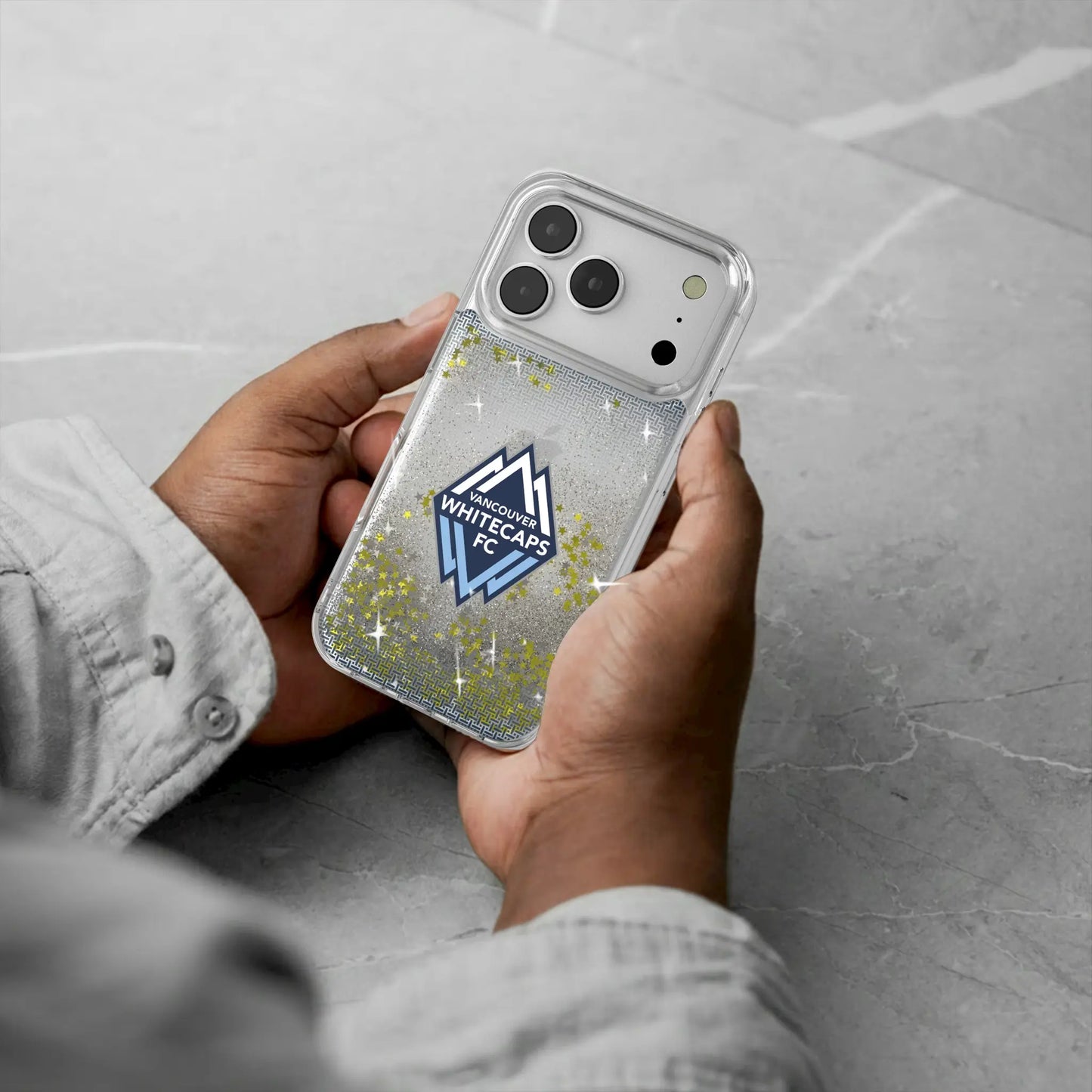 Vancouver Whitecaps Linen Glitter Phone Case for Apple iPhone