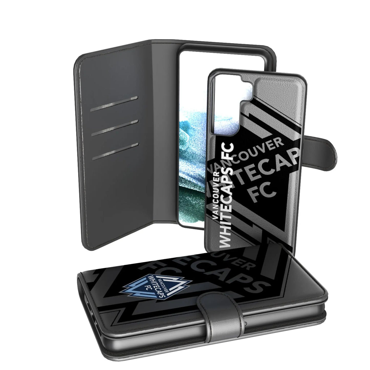 Vancouver Whitecaps Monocolor Tilt Wallet Phone Case for Apple iPhone