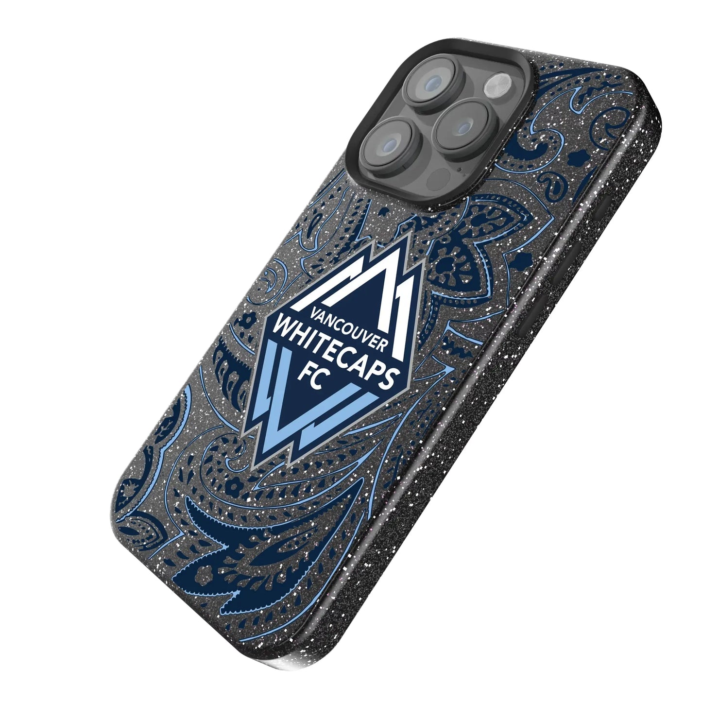 Vancouver Whitecaps Paisley Black Bling Phone Case for Apple iPhone
