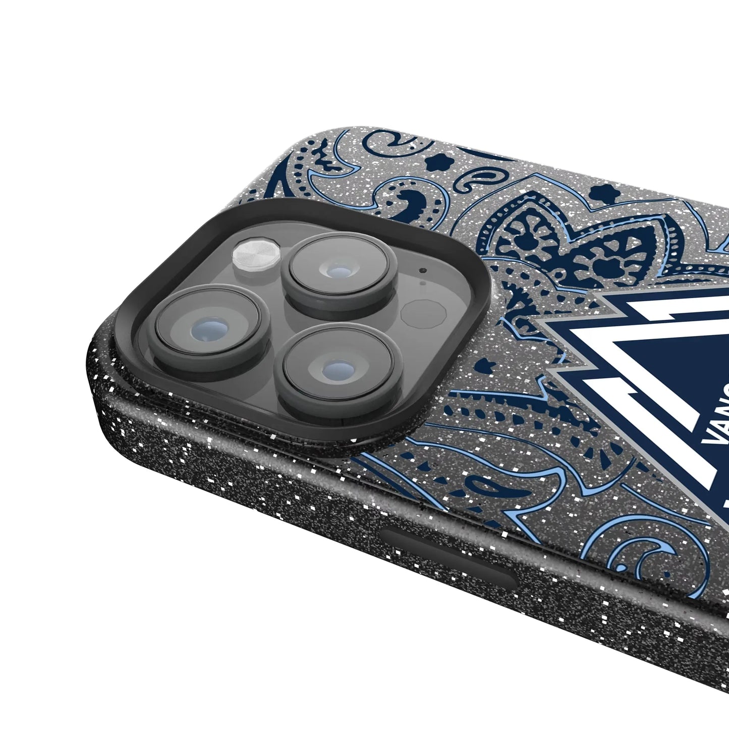 Vancouver Whitecaps Paisley Black Bling Phone Case for Apple iPhone