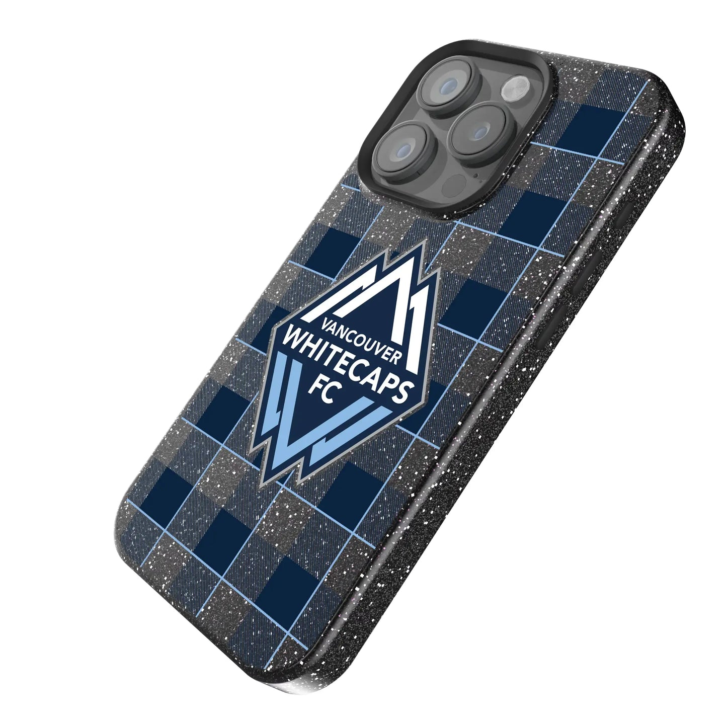 Vancouver Whitecaps Plaid Black Bling Phone Case for Apple iPhone