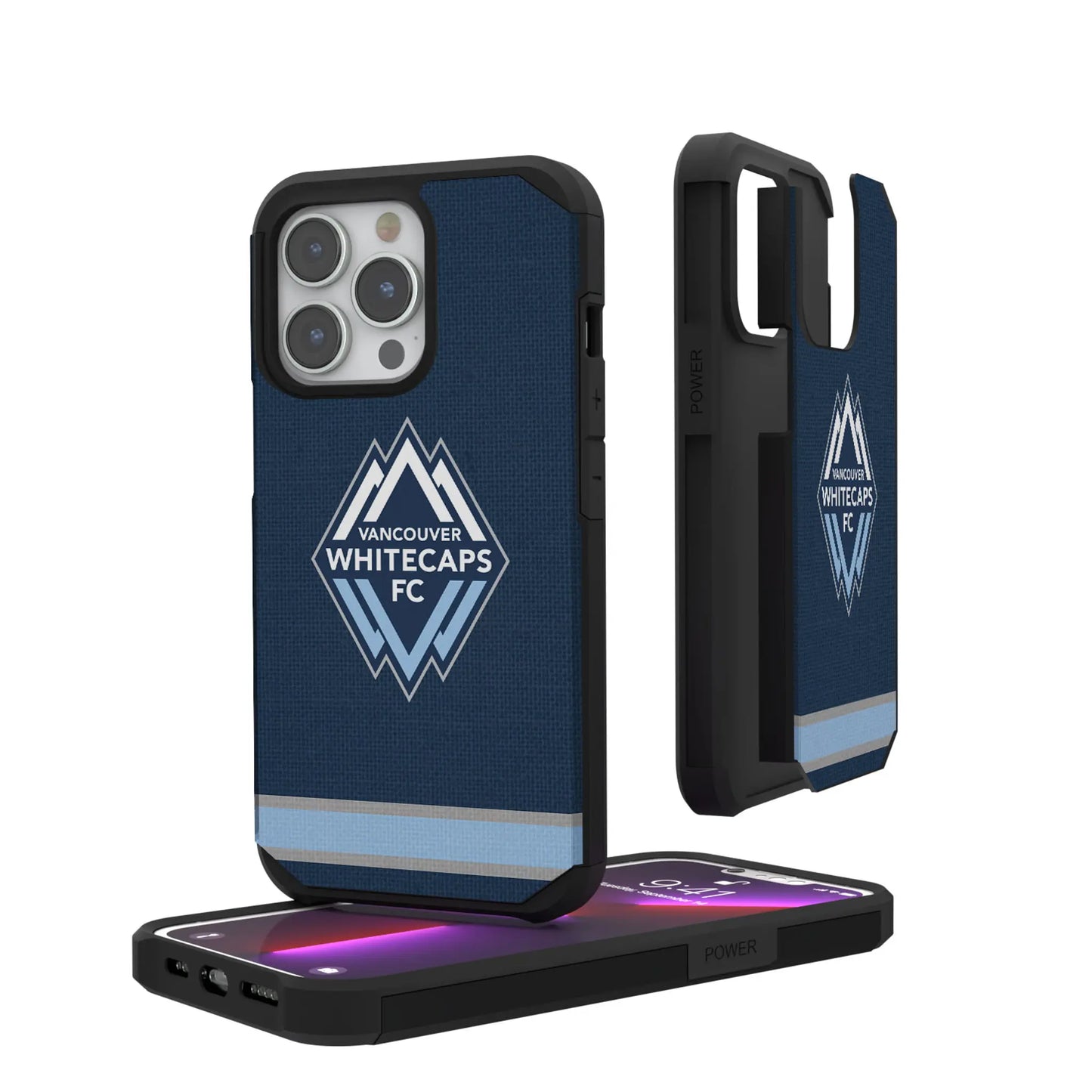 Vancouver Whitecaps Stripe Rugged Phone Case for Apple iPhone