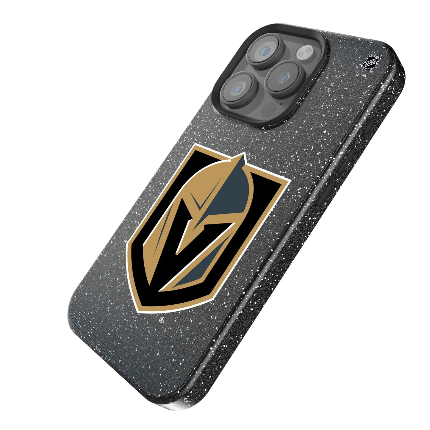 Vegas Golden Knights Linen Black Bling Phone Case for Apple iPhone