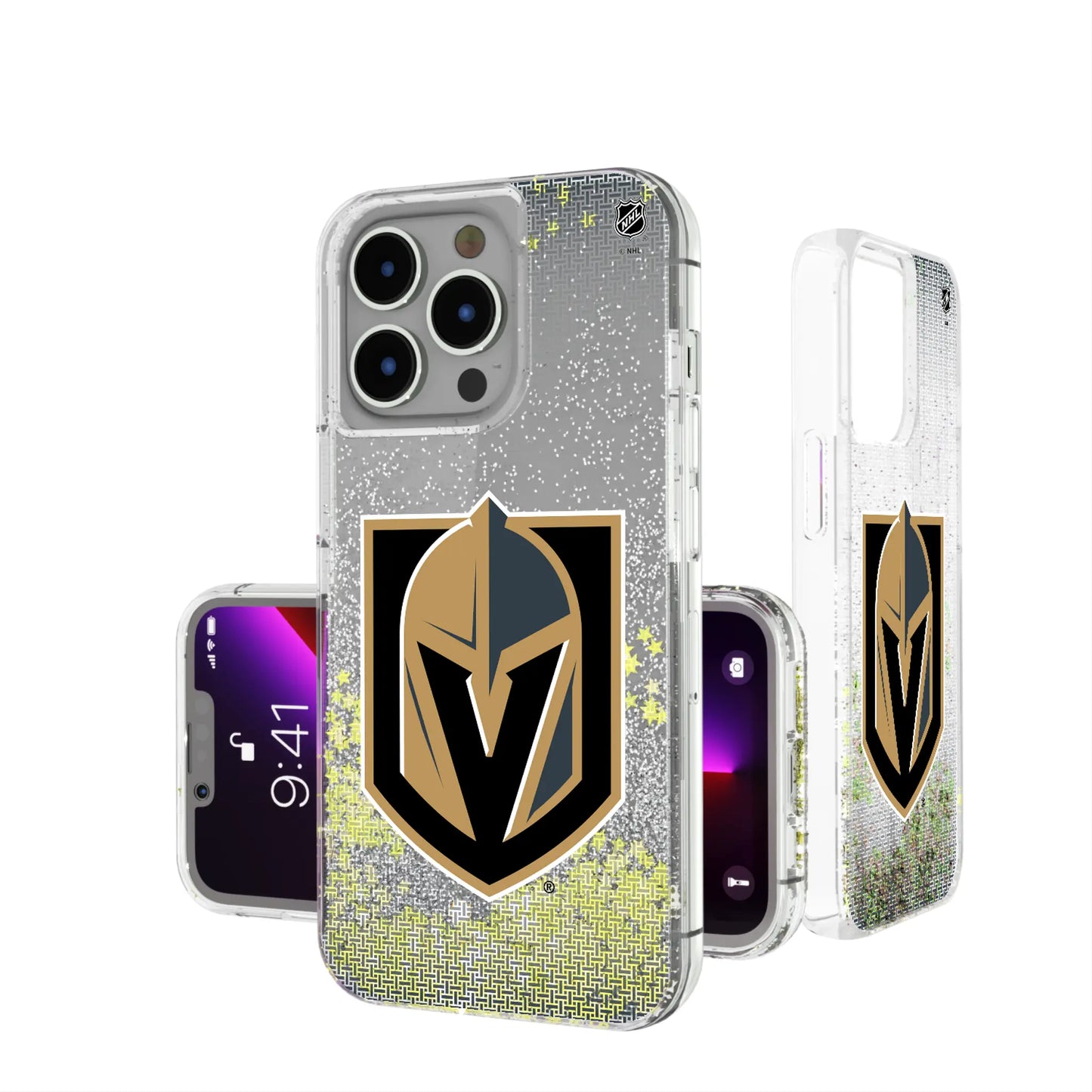 Vegas Golden Knights Linen Glitter Phone Case for Apple iPhone
