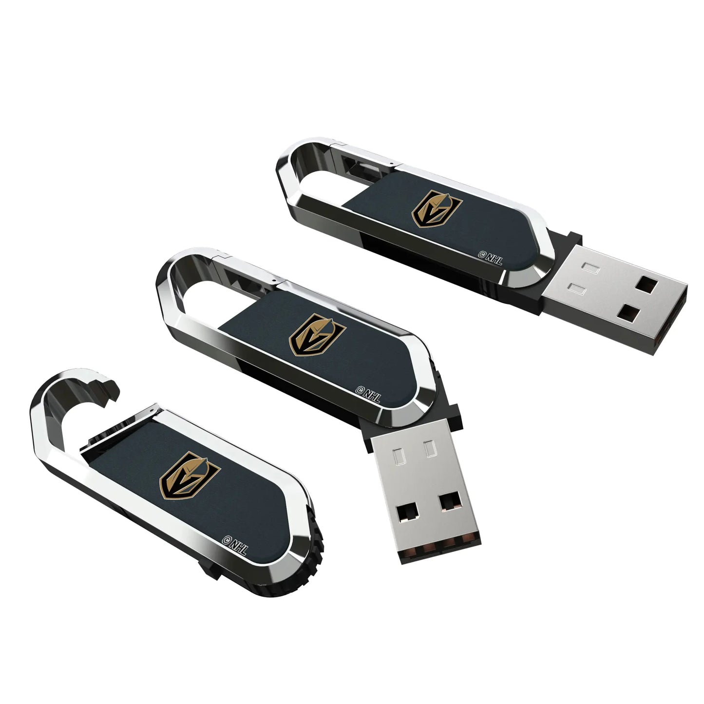 Vegas Golden Knights Solid USB 64GB Clip Style Flash Drive