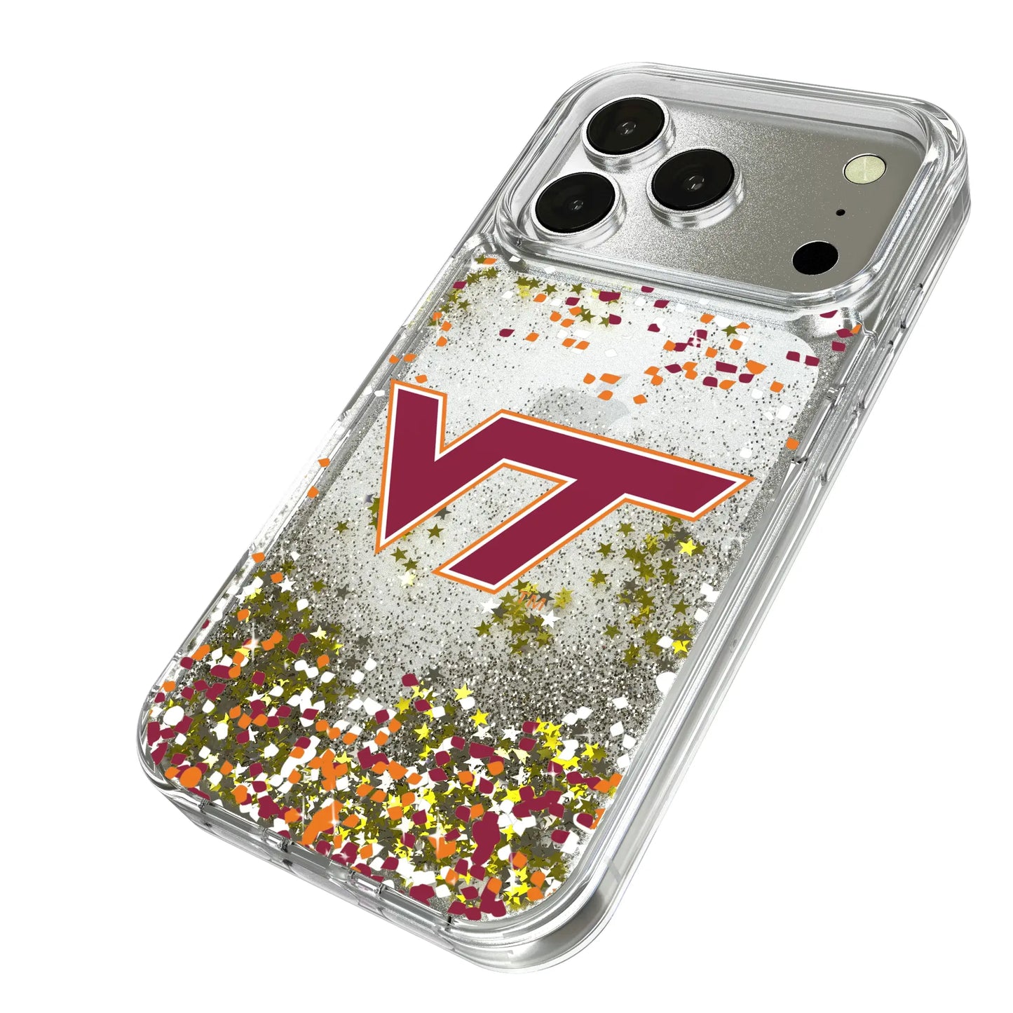 Virginia Tech Hokies Confetti Glitter Phone Case for Apple iPhone