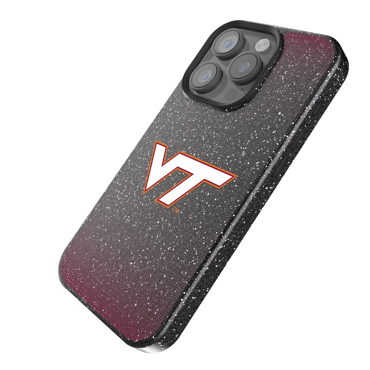Virginia Tech Hokies Linen Black Bling Phone Case for Apple iPhone