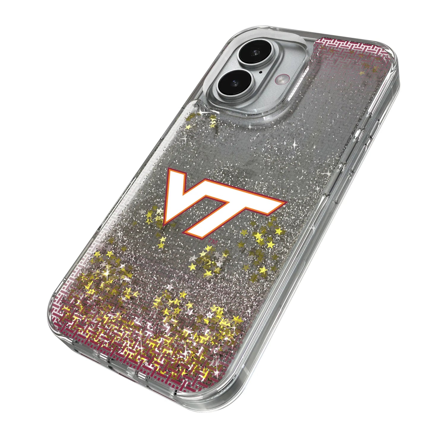 Virginia Tech Hokies Linen Glitter Phone Case for Apple iPhone
