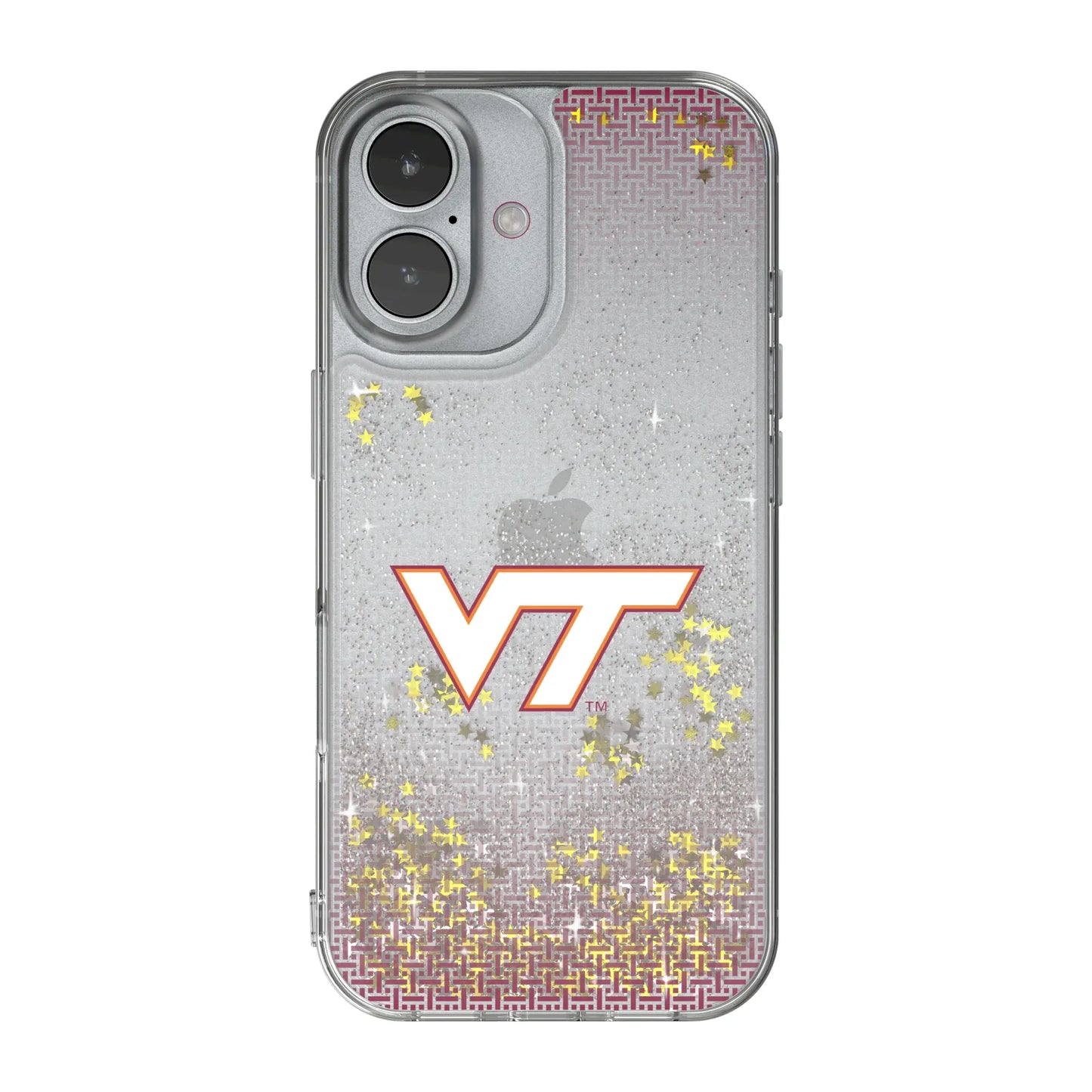 Virginia Tech Hokies Linen Glitter Phone Case for Apple iPhone