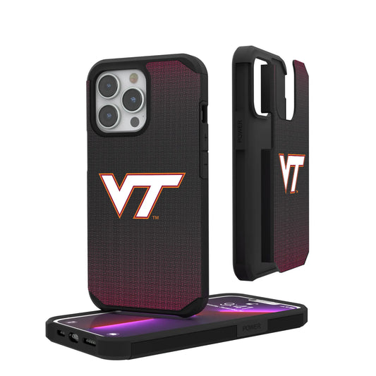 Virginia Tech Hokies Linen Rugged Phone Case for Apple iPhone