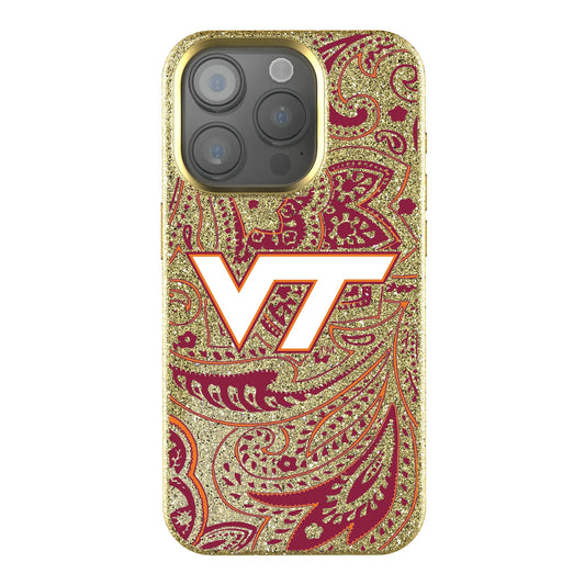 Virginia Tech Hokies Paisley Bling Phone Case for Apple iPhone