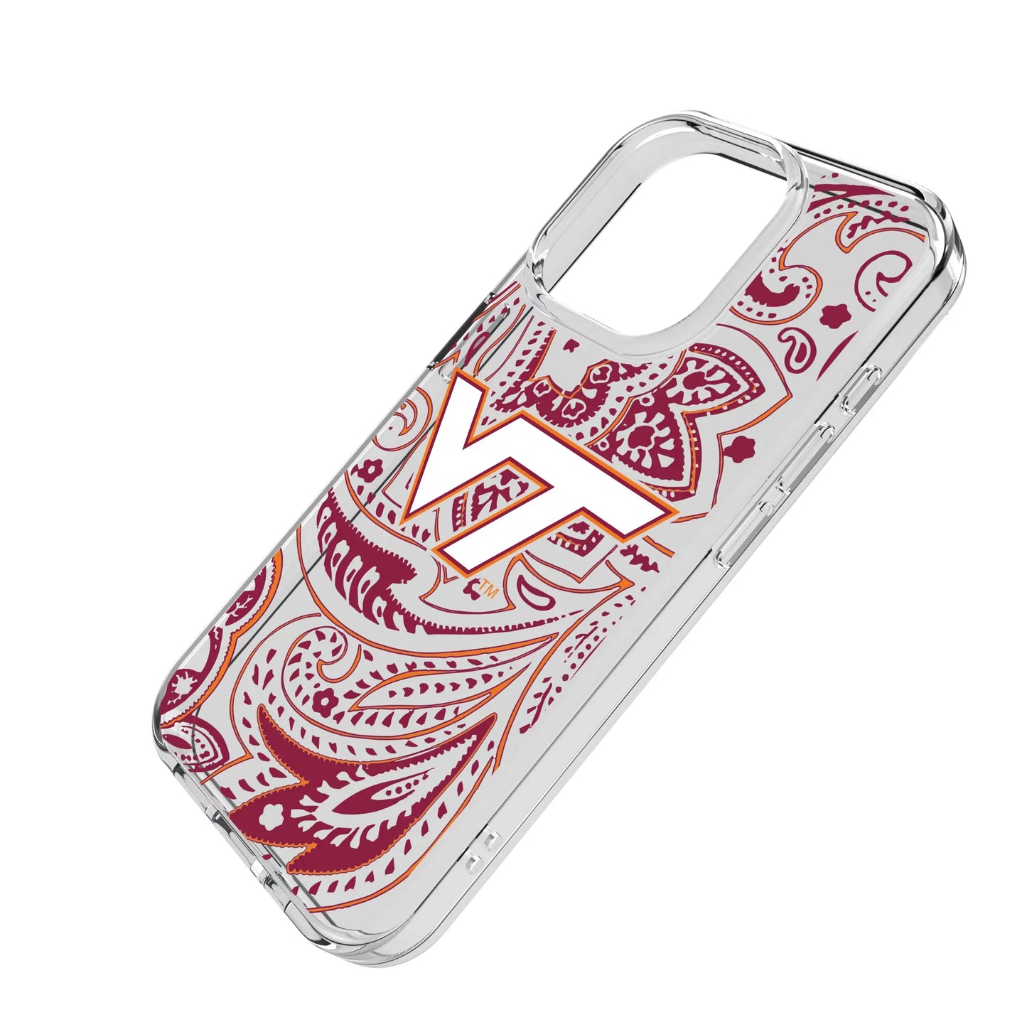 Virginia Tech Hokies Paisley Clear Phone Case for Apple iPhone