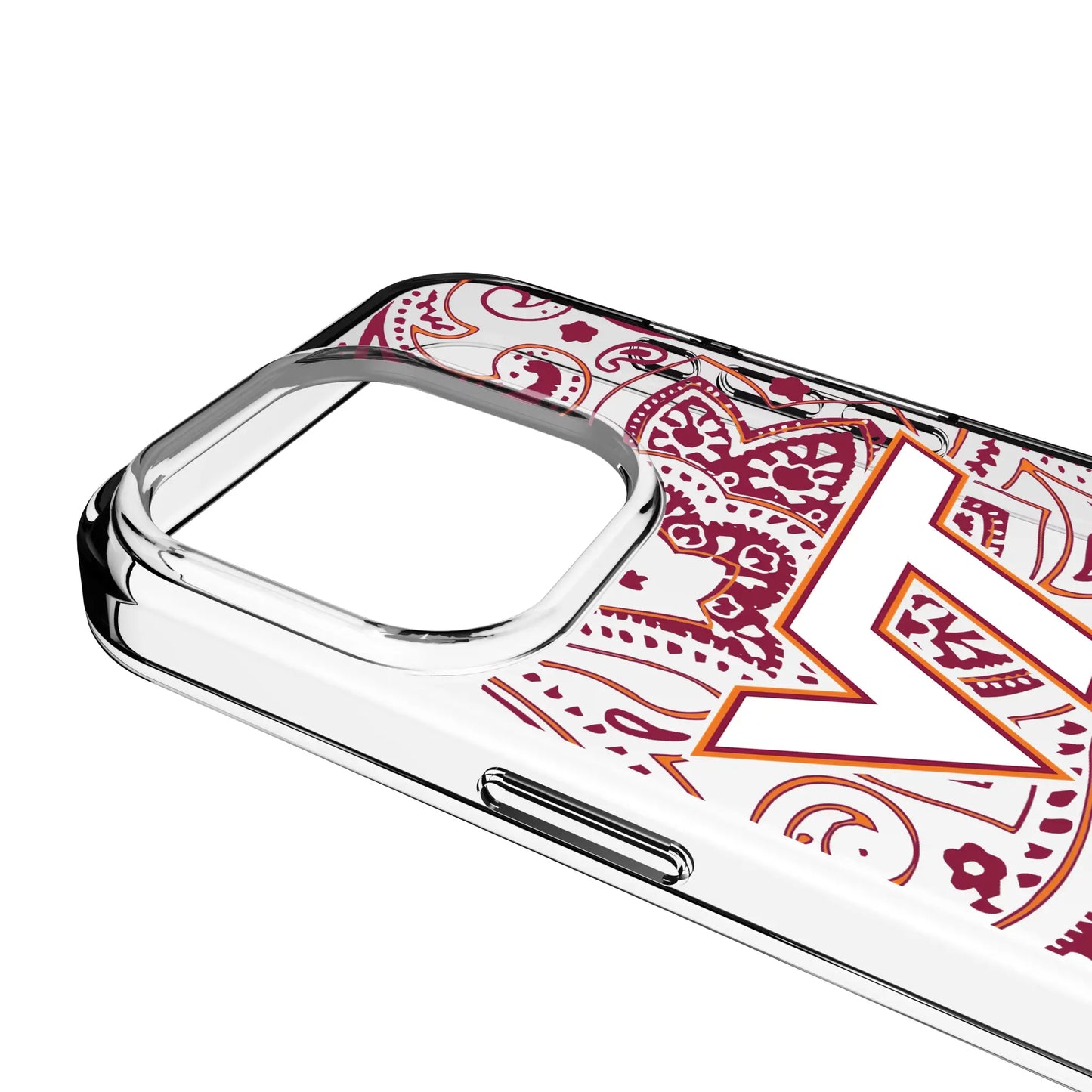 Virginia Tech Hokies Paisley Clear Phone Case for Apple iPhone