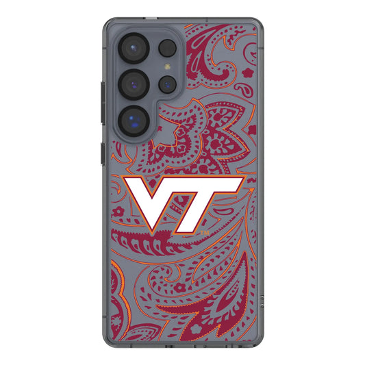 Virginia Tech Hokies Paisley Clear Phone Case for Samsung Galaxy