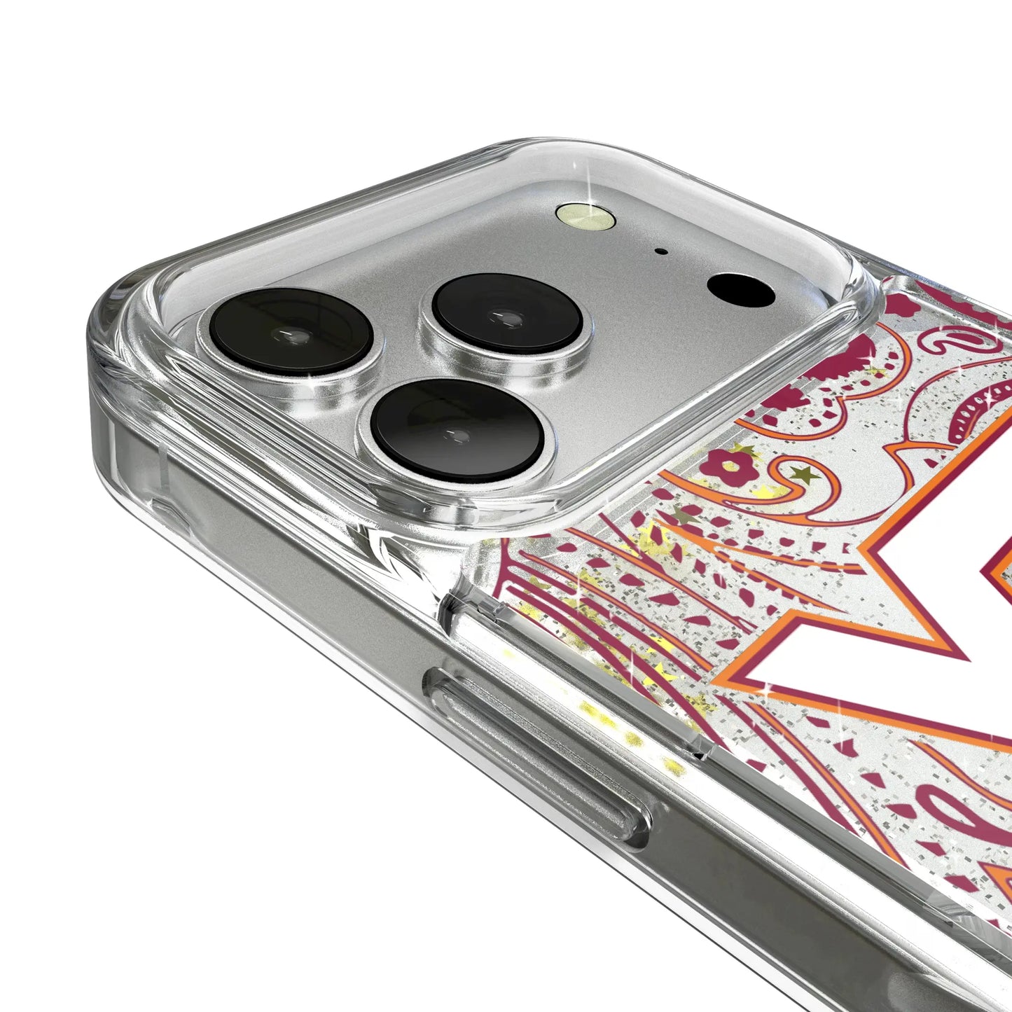 Virginia Tech Hokies Paisley Glitter Phone Case for Apple iPhone