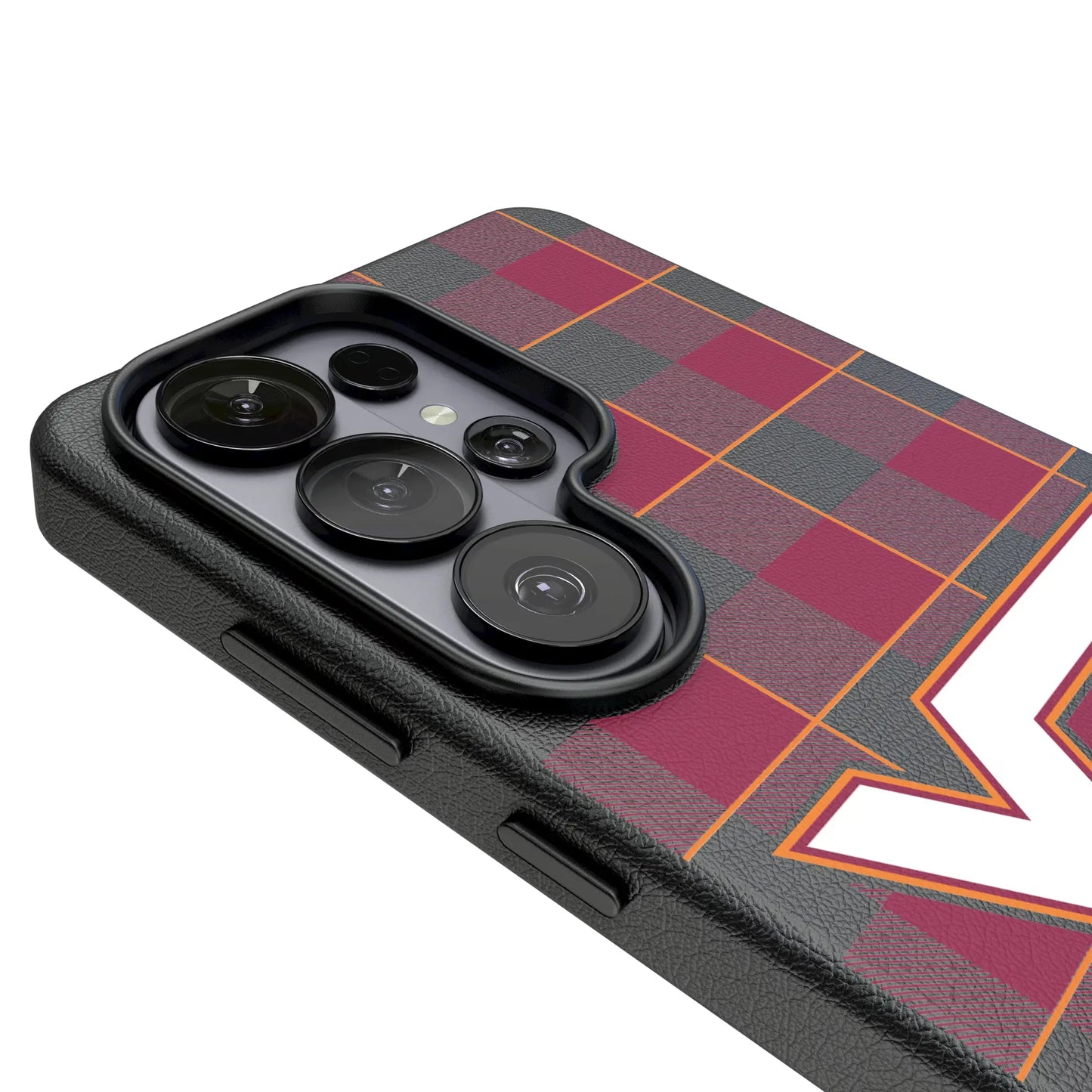 Virginia Tech Hokies Plaid MagSafe Compatible Phone Case for Samsung Galaxy