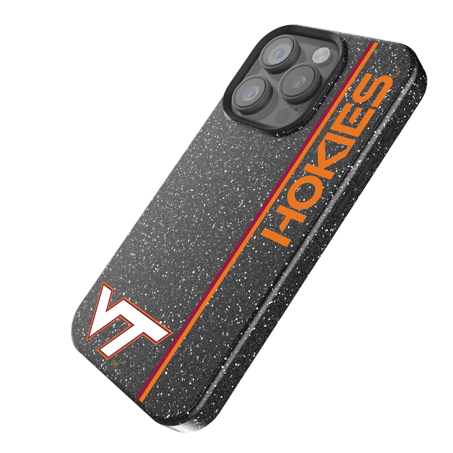 Virginia Tech Hokies Sidebar Black Bling Phone Case for Apple iPhone