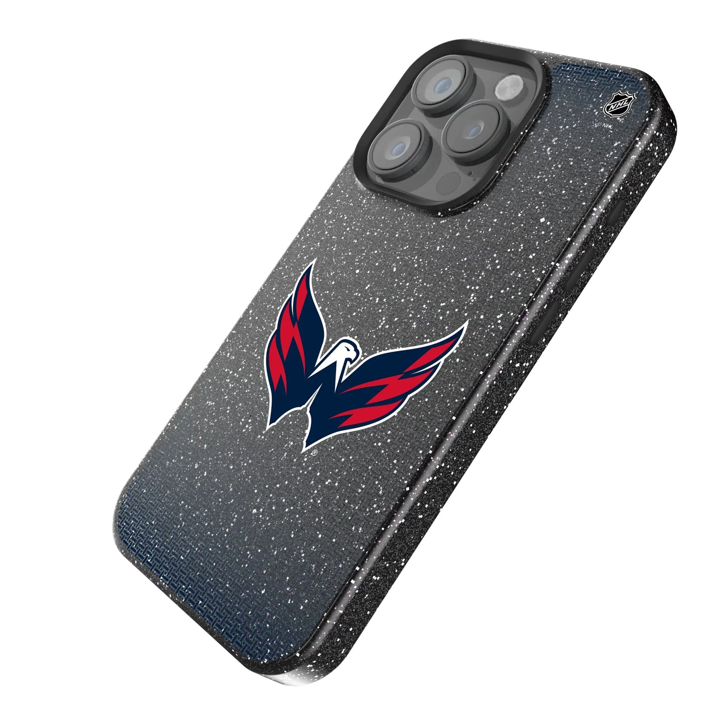 Washington Capitals Linen Black Bling Phone Case for Apple iPhone