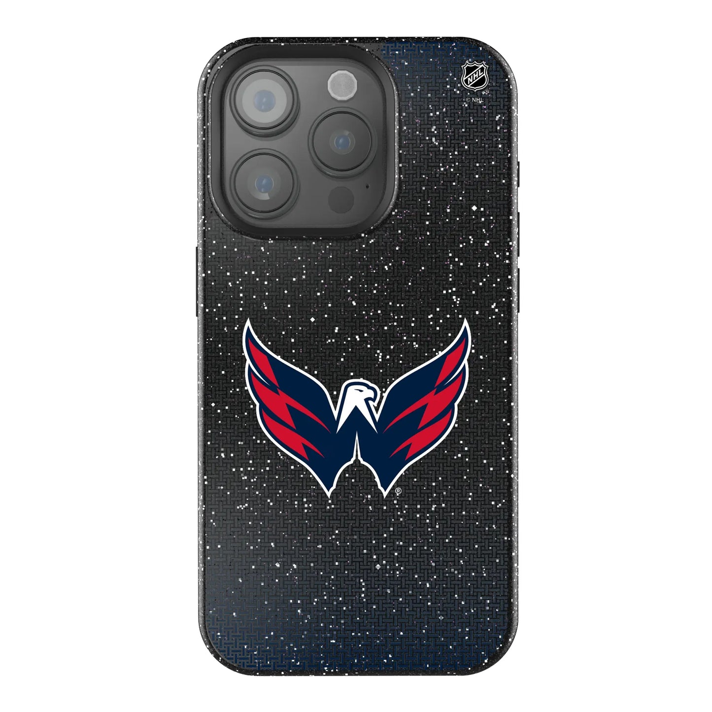 Washington Capitals Linen Black Bling Phone Case for Apple iPhone