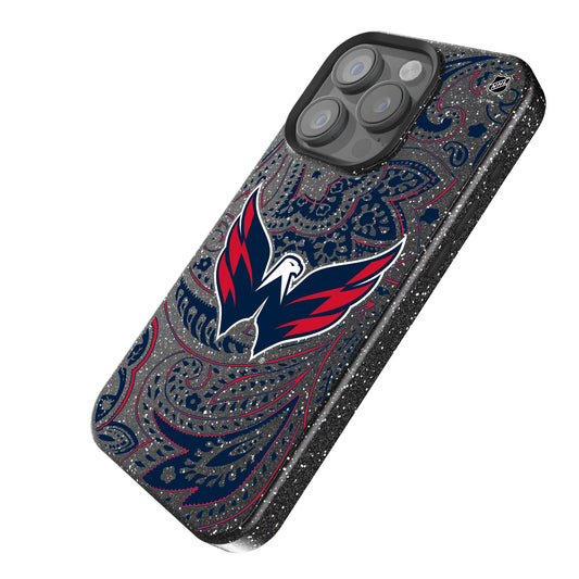 Washington Capitals Paisley Black Bling Phone Case for Apple iPhone