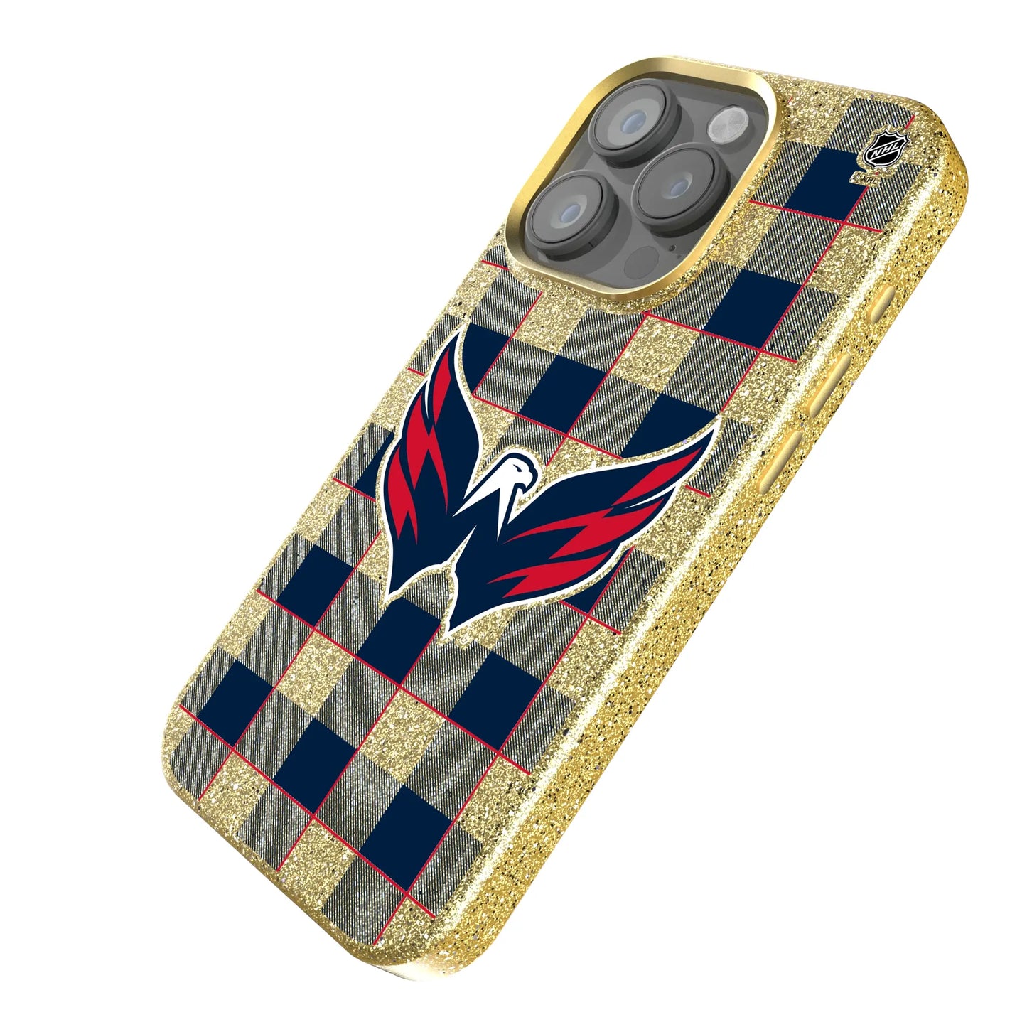 Washington Capitals Plaid Bling Phone Case for Apple iPhone