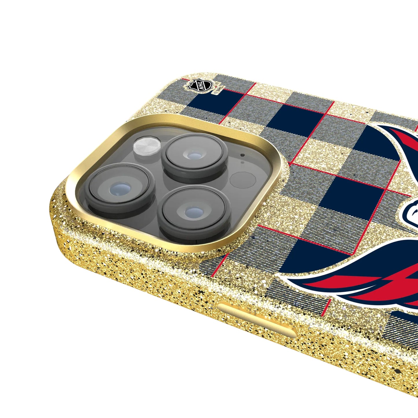 Washington Capitals Plaid Bling Phone Case for Apple iPhone