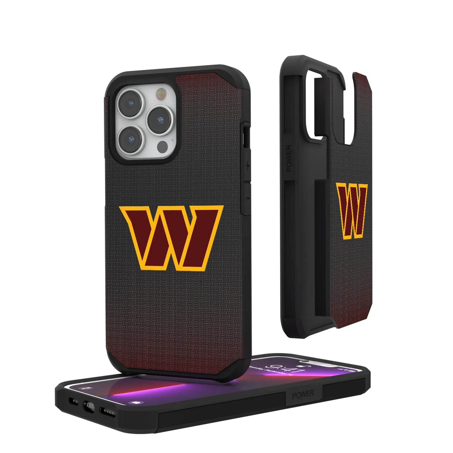 Washington Commanders Linen Rugged Phone Case for Apple iPhone
