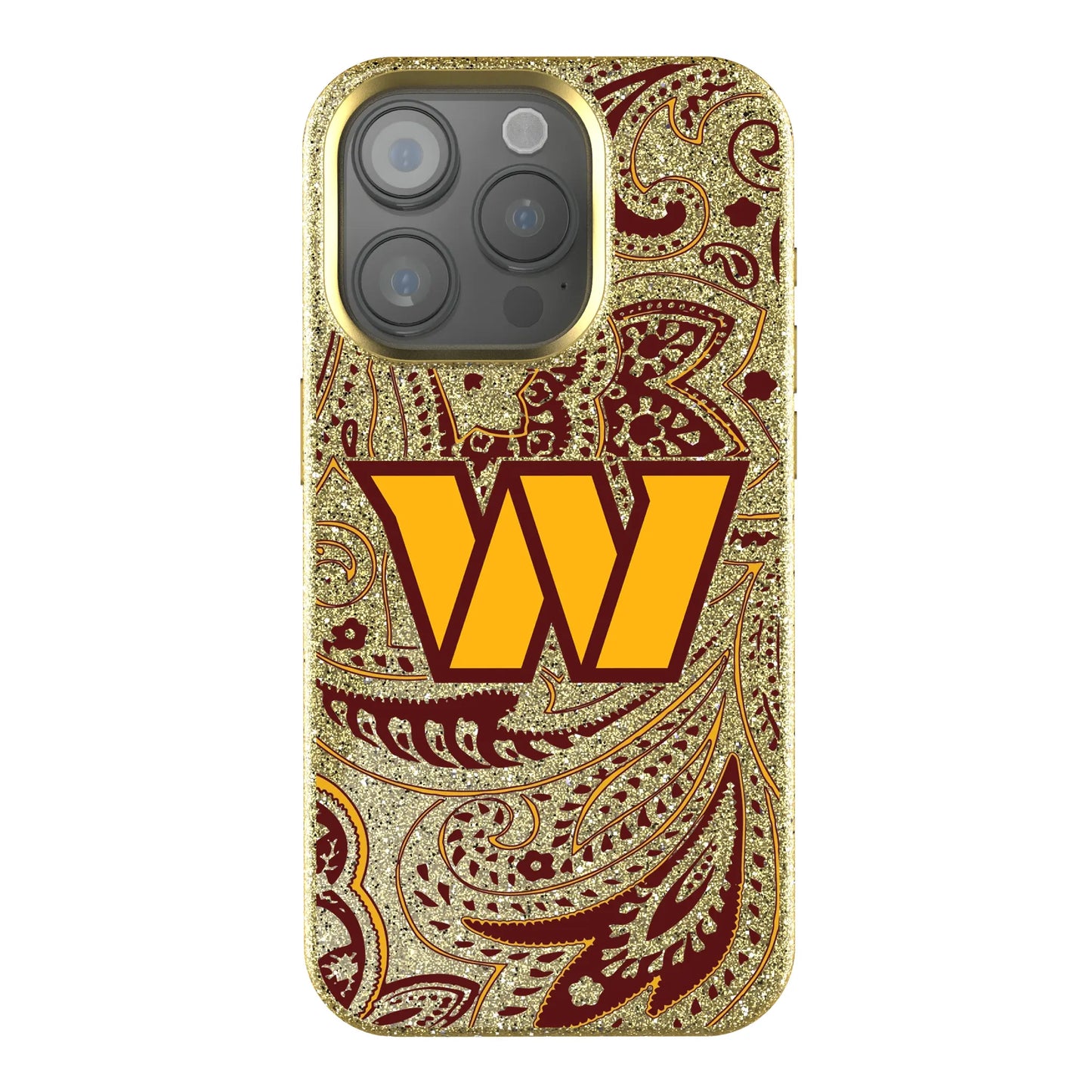 Washington Commanders Paisley Bling Phone Case for Apple iPhone
