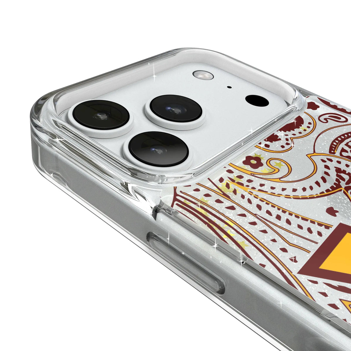 Washington Commanders Paisley Glitter Phone Case for Apple iPhone