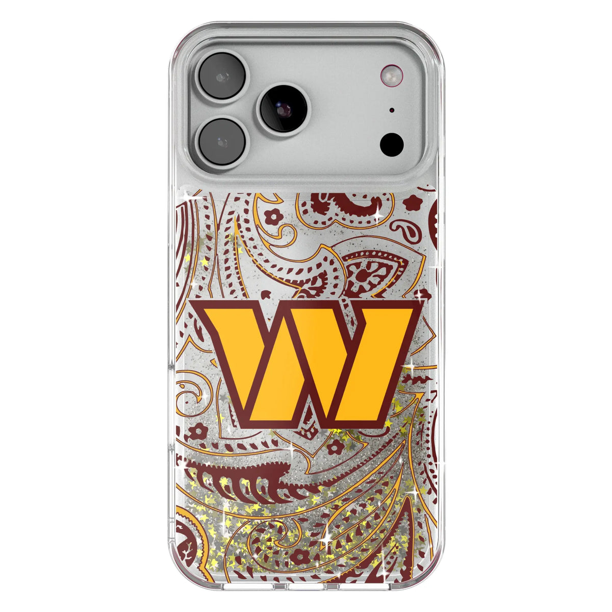Washington Commanders Paisley Glitter Phone Case for Apple iPhone
