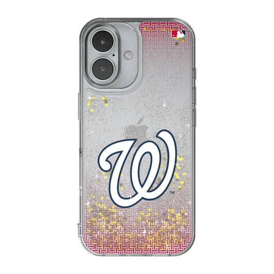 Washington Nationals Linen Glitter Phone Case for Apple iPhone